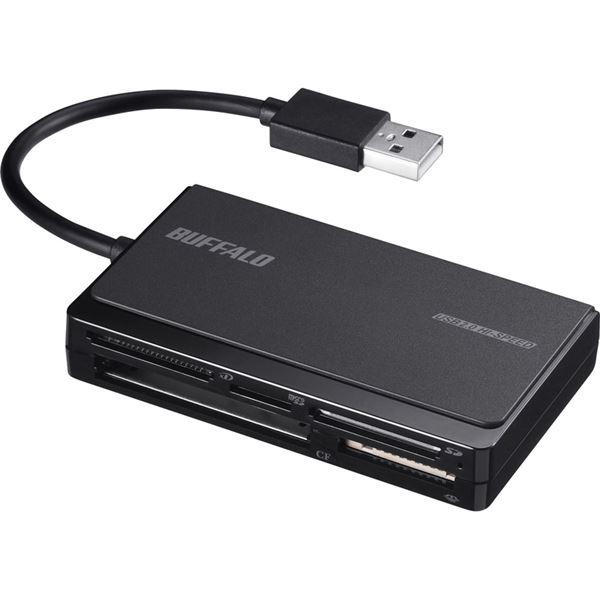 バッファロー USB2.0 マルチカードリーダー UHS-I対応 ケーブル収納モデル ブラック BSCR500U2BK｜wpm