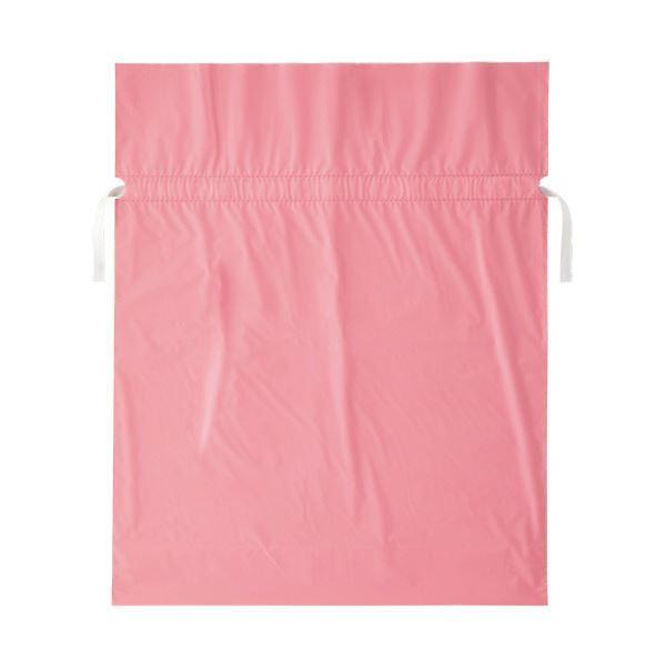 （まとめ）店研創意 ストア・エキスプレス 梨地リボン付ギフトバッグ ピンク 45cm 1パック（20枚） 〔×5セット〕