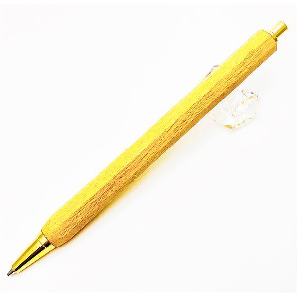 八角シャープペンシル/文房具 〔イエローハート イエロー〕 木製