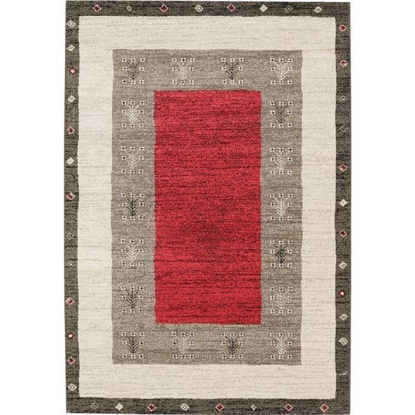 防炎 ラグマット/絨毯 〔約200×250cm レッド〕 ホットカーペット対応 ウィルトン 『ヴォルテ』 プレーベル 2546/R〔代引不可〕