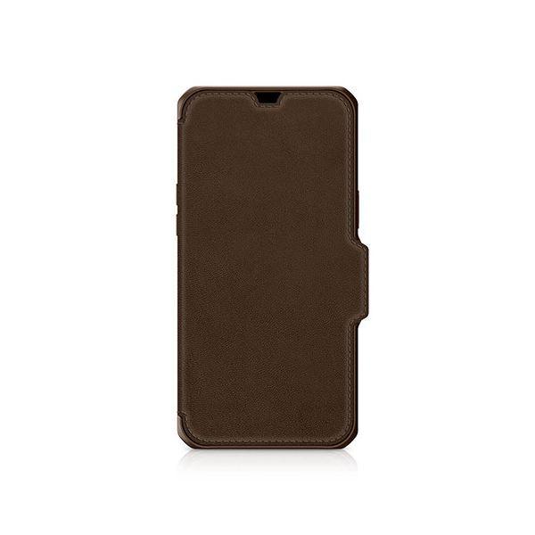 ITSKINS Hybrid Folio Leather for iPhone 13 [Brown with real leather] AP2R-HYBRF-BNRL｜wpm