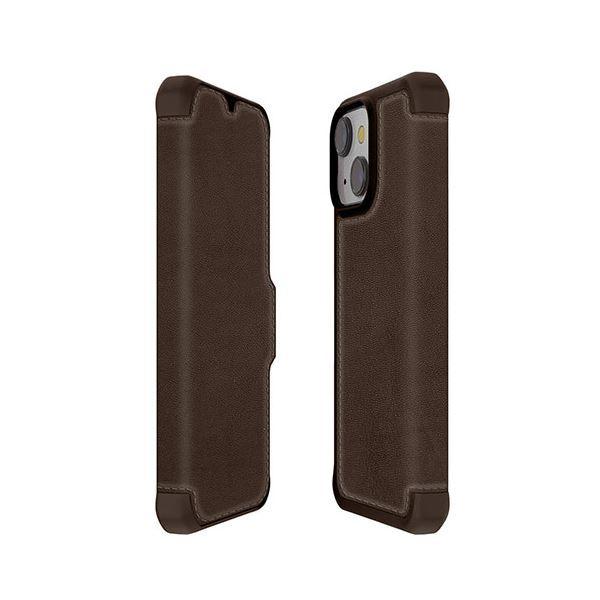 ITSKINS Hybrid Folio Leather for iPhone 13 [Brown with real leather] AP2R-HYBRF-BNRL｜wpm｜05