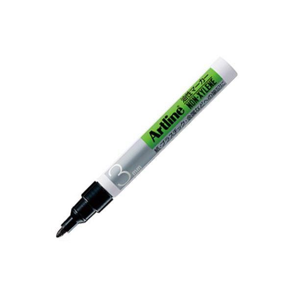 (まとめ) シヤチハタ 油性マーカー アートライン 丸3 黒 K-70 1セット(10本) 〔×5セット〕