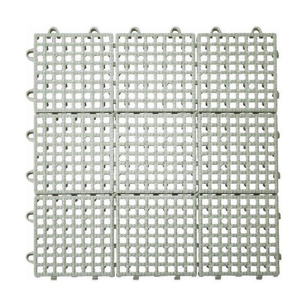 (まとめ) TRUSCO 抗菌・防炎ジョイントスノコ 300×300mm グレー TJSD30-GY 1枚 〔×10セット〕