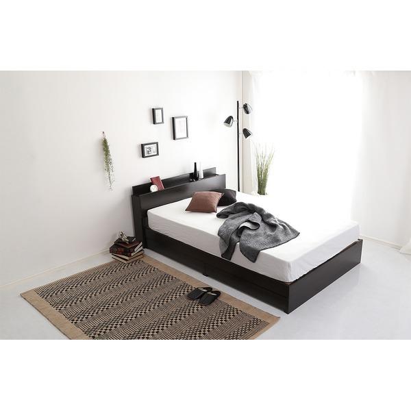 チェスト ベッド 約幅149.4cm ダブル ブラックオーク 宮付き コンセント付き 大人かわいいインテリア 組立品 ベッドルーム〔代引不可〕