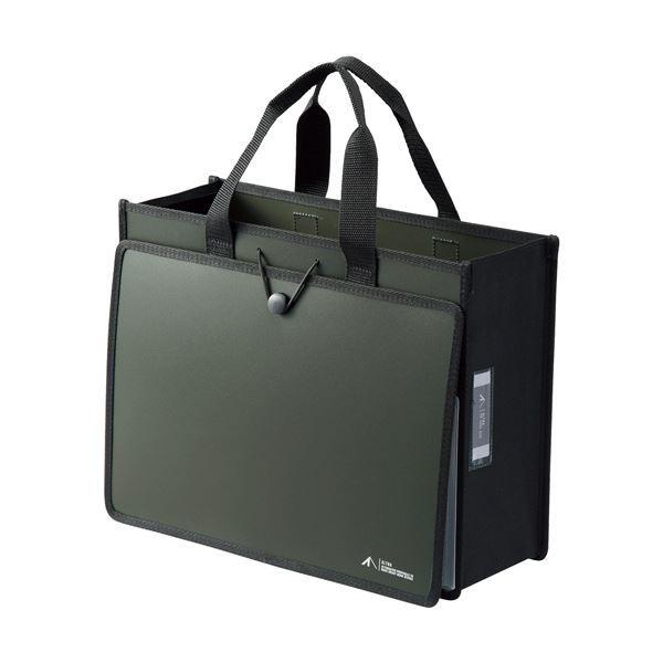 （まとめ）リヒトラブ ALTNAツールバッグ(P.P.) A4ヨコ オリーブ A-7773-22 1個〔×5セット〕