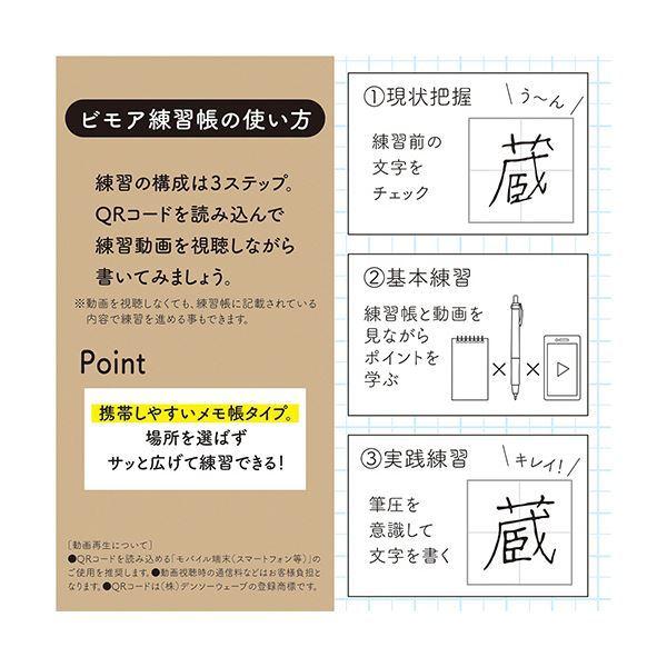 （まとめ）ゼブラ ビモア ボールペン+練習帳セット0.5mm 黒 (軸色：シルバー) SE-JJ114-S 1パック〔×10セット〕｜wpm｜06