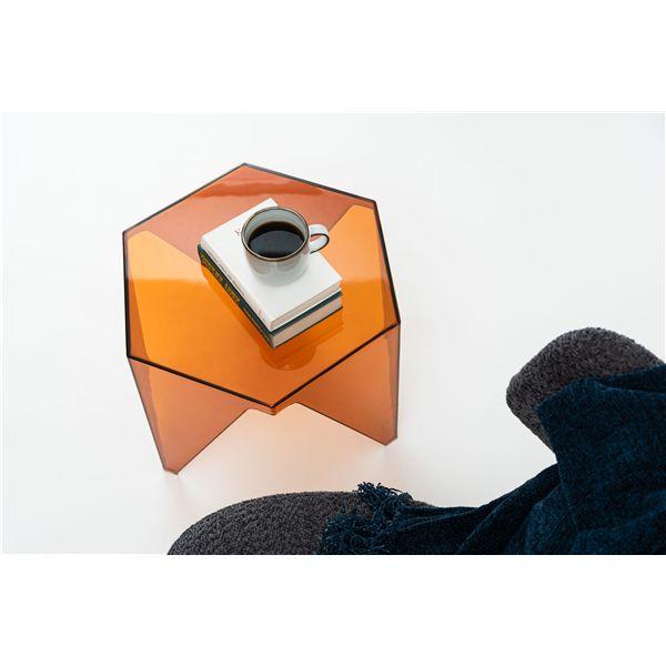 サイドテーブル 約W47.5×D42×H38cm オレンジ 完成品