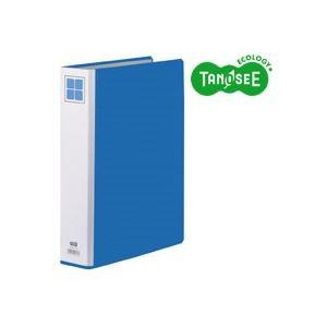 （まとめ）TANOSEE 両開きパイプ式ファイルE A4タテ 40mmとじ 青 10冊