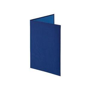 （まとめ）証書ファイル 布クロス貼りタイプ 二つ折りタイプ A4 紺 10冊