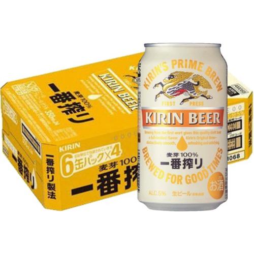 KIRIN 一番搾り ビール 350ml×24缶と12缶 一番搾り キリン KIRIN 350ml缶 1ケース 24本 ビール : ワインプラザ