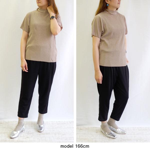 ワッシャー五分袖メローハイネックトップス　M.M.O.　カプリ |  | 02