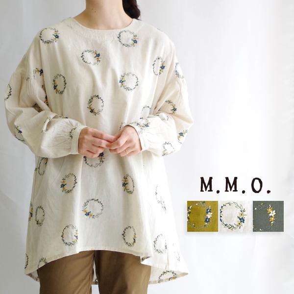 草花サークル刺繍入りブラウス　M.M.O.　カプリ | 