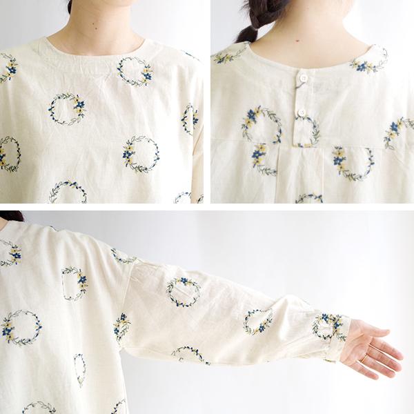 草花サークル刺繍入りブラウス　M.M.O.　カプリ |  | 07