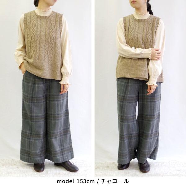 パンツ ワイド チェック柄 ゆったり 送料無料 M.M.O. |  | 02