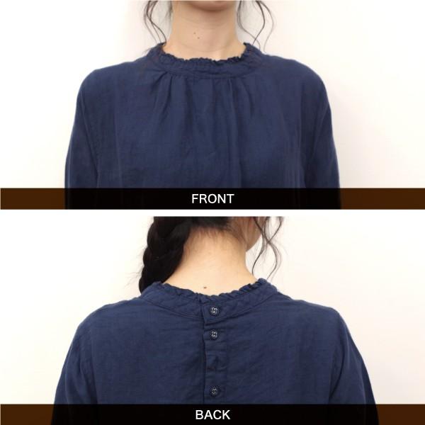 ワンピース 無地 ロング丈 Cloudnine Pure フリル襟リネンワンピース 麻100 ノンノ Npo8194 Bjkk W Pocket 通販 Yahoo ショッピング