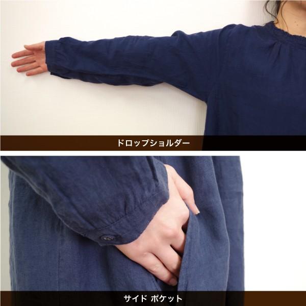 ワンピース 無地 ロング丈 Cloudnine Pure フリル襟リネンワンピース 麻100 ノンノ Npo8194 Bjkk W Pocket 通販 Yahoo ショッピング