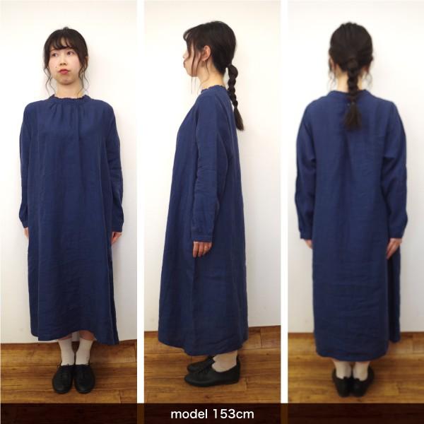 ワンピース 無地 ロング丈 Cloudnine Pure フリル襟リネンワンピース 麻100 ノンノ Npo8194 Bjkk W Pocket 通販 Yahoo ショッピング