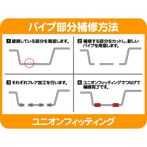 ブレーキパイプ ユニオン フィッティング ジョイント 3/16パイプ用・M10x1.0 フレア 接手 接続 ブレーキライン ネジ 修理 パイプ ★DUN |  | 01