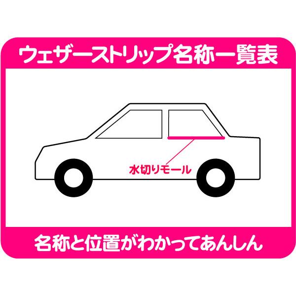 ウェザーストリップ 水切り モール リア 左右セット アウター
