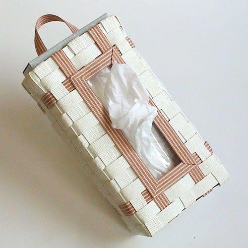 なおちゃんページ クラフトバンド ゴミ箱とティッシュケース3組 楽天