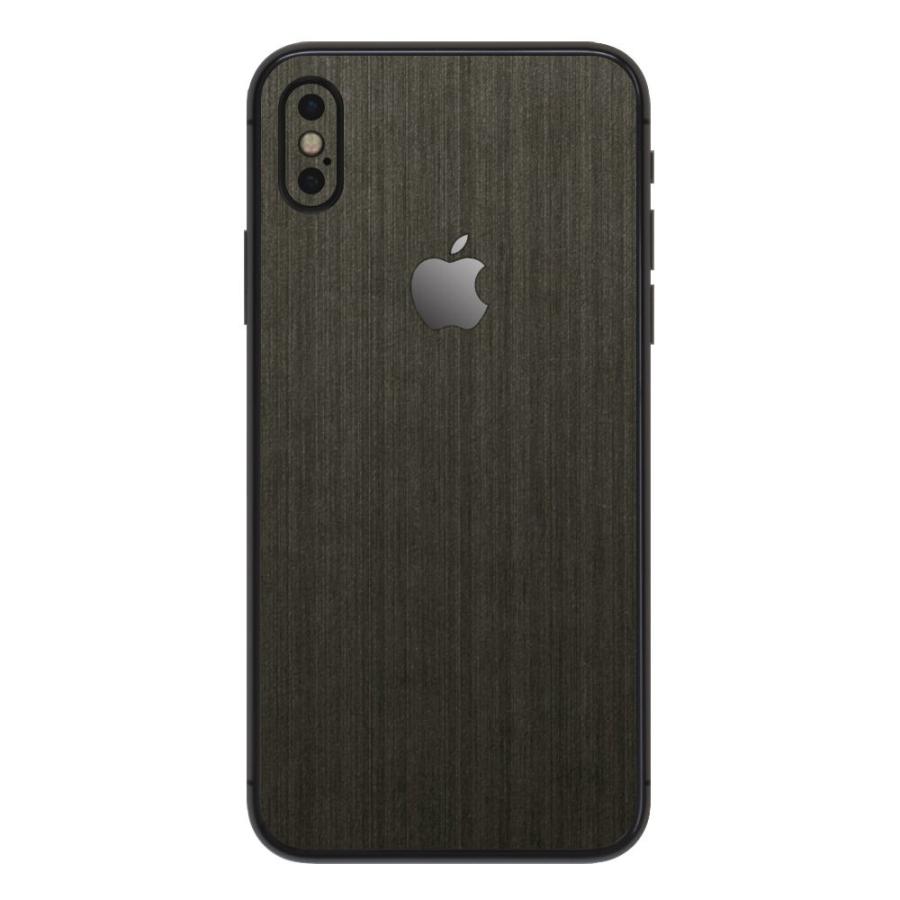 iPhoneX / XS / XS Max / XR スキンシール 背面 シール ケース 保護 フィルム wraplus ブラックブラッシュメタル | Apple
