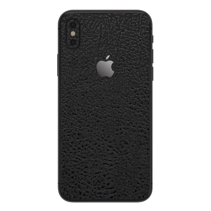 iPhoneX / XS / XS Max / XR スキンシール 背面 シール ケース 保護 フィルム wraplus ブラック光沢レザー | Apple