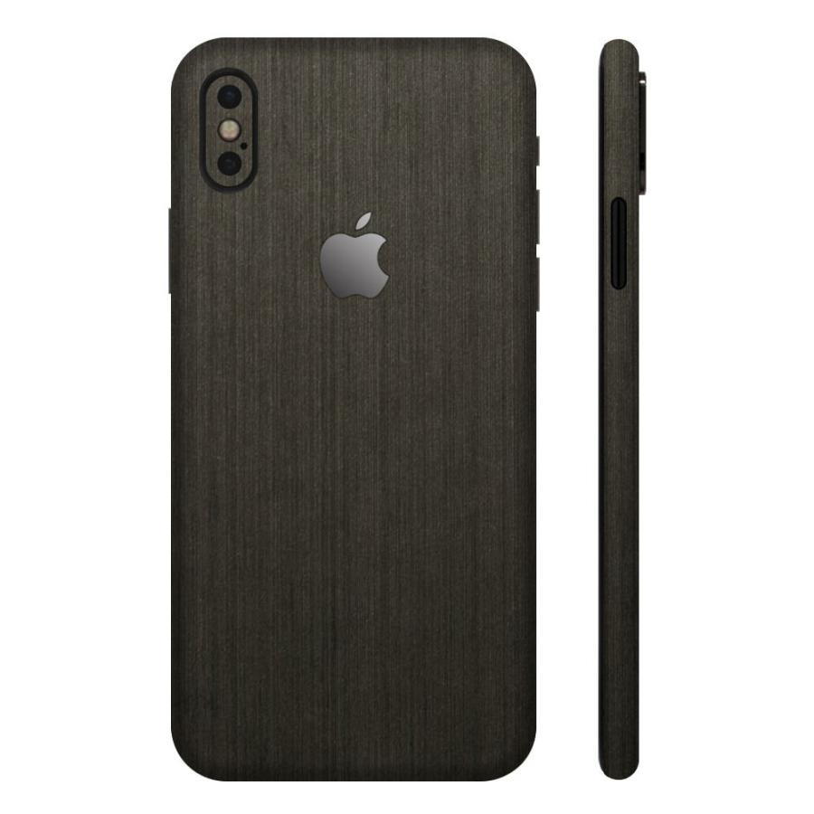 iPhoneX / XS / XS Max / XR スキンシール 全面 背面 側面 シール ケース 薄い wraplus ブラックブラッシュメタル | Apple
