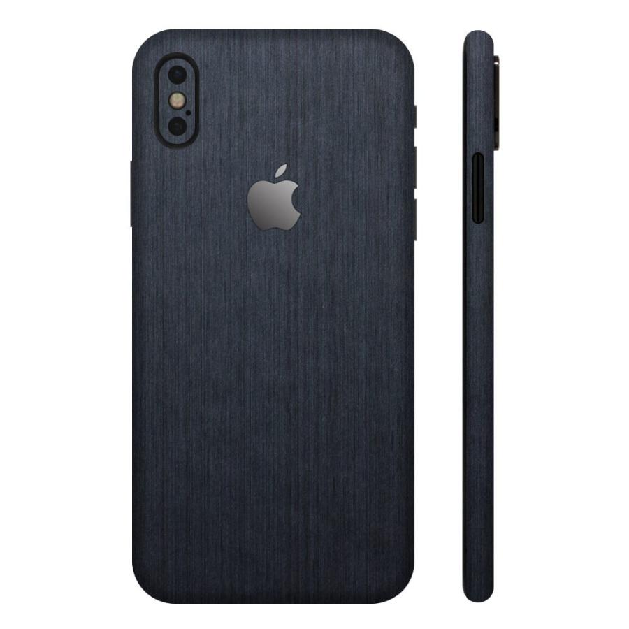 iPhoneX / XS / XS Max / XR スキンシール 全面 背面 側面 シール ケース 薄い wraplus ネイビーブラッシュメタル | Apple