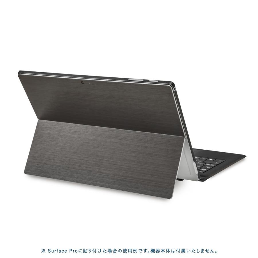 Surface Go3 / Go2 / Go スキンシール ケース カバー 保護 フィルム 背面 wraplus 選べる34色 ブラックブラッシュメタル | Surface | 01