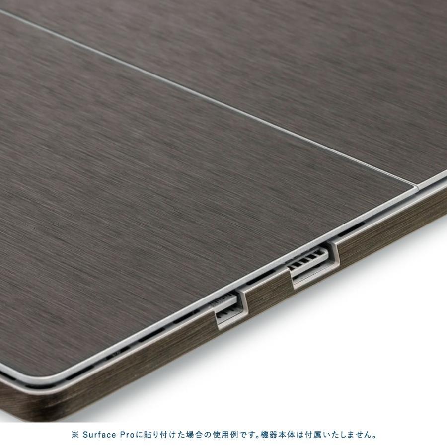 Surface Go3 / Go2 / Go スキンシール ケース カバー 保護 フィルム 背面 wraplus 選べる34色 ブラックブラッシュメタル | Surface | 03