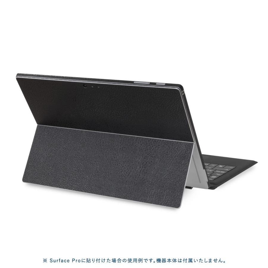 Surface Go3 / Go2 / Go スキンシール ケース カバー 保護 フィルム 背面 wraplus 選べる34色 ブラック光沢レザー | Surface | 01