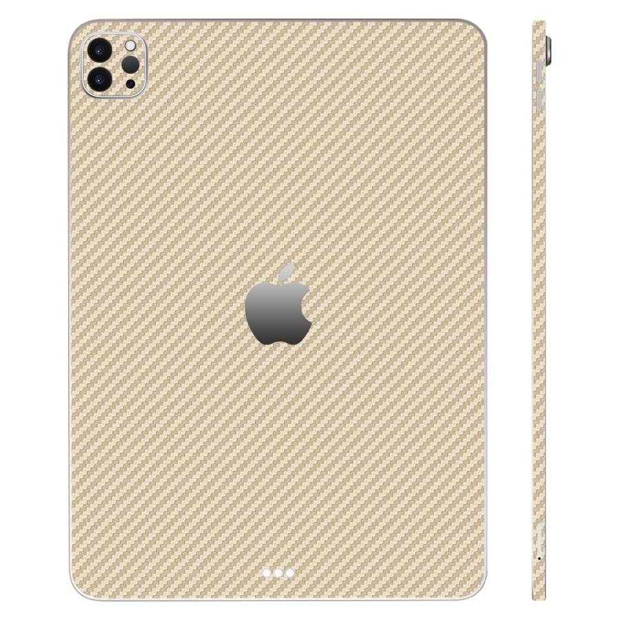 iPad Pro 12.9インチ 第6世代 第5世代 第4世代 第3世代 2022 スキンシール ケース フィルム 背面 wraplus ゴールドカーボン | iPad