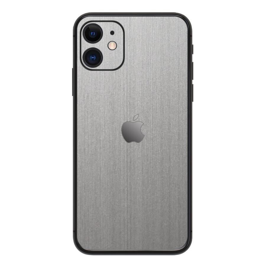 iPhone11 / 11 Pro / 11 Pro Max スキンシール 背面 シール ケース 保護 フィルム wraplus シルバーブラッシュメタル | Apple | 01