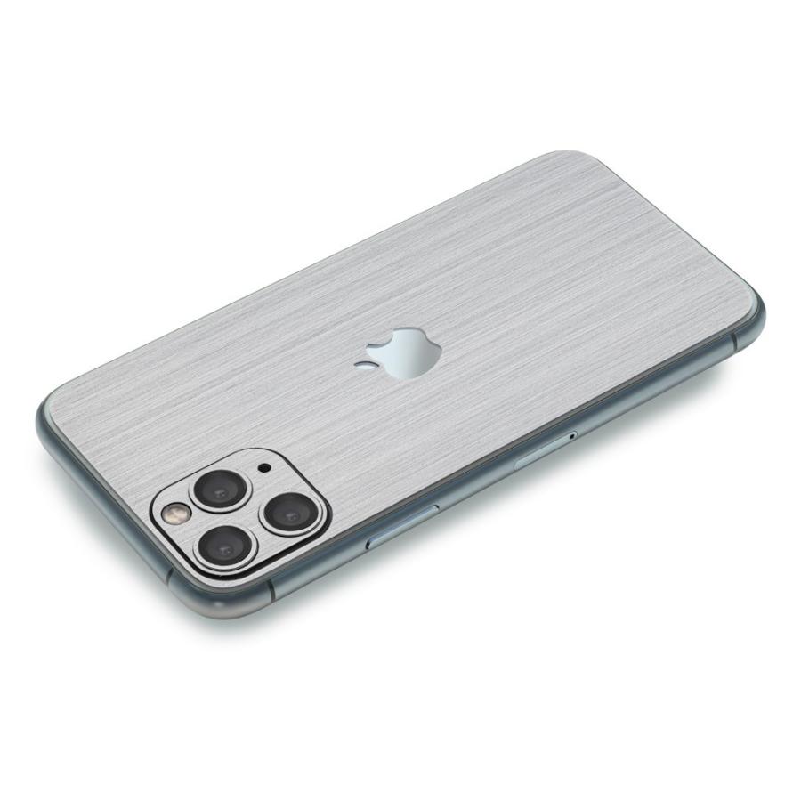 iPhone11 / 11 Pro / 11 Pro Max スキンシール 背面 シール ケース 保護 フィルム wraplus シルバーブラッシュメタル | Apple | 02