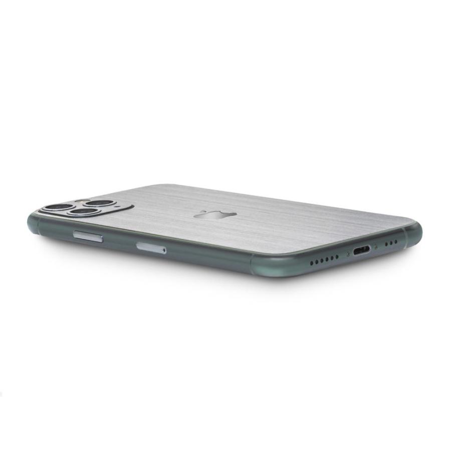 iPhone11 / 11 Pro / 11 Pro Max スキンシール 背面 シール ケース 保護 フィルム wraplus シルバーブラッシュメタル | Apple | 03