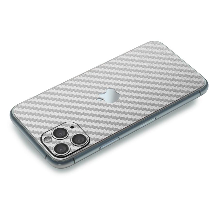 iPhone11 / 11 Pro / 11 Pro Max スキンシール 背面 シール ケース 保護 フィルム wraplus シルバーカーボン｜wraplus｜03