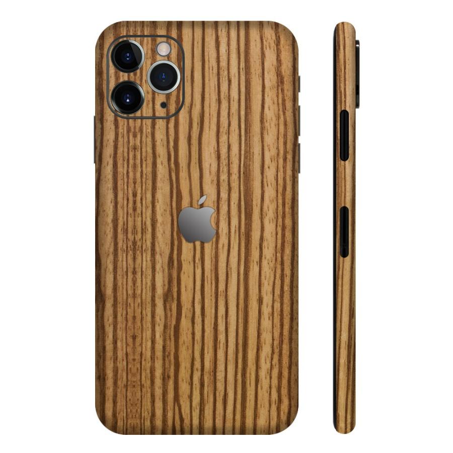 iPhone11 / 11 Pro / 11 Pro Max スキンシール 全面 背面 側面 シール ケース 薄い wraplus ゼブラウッド2 | Apple