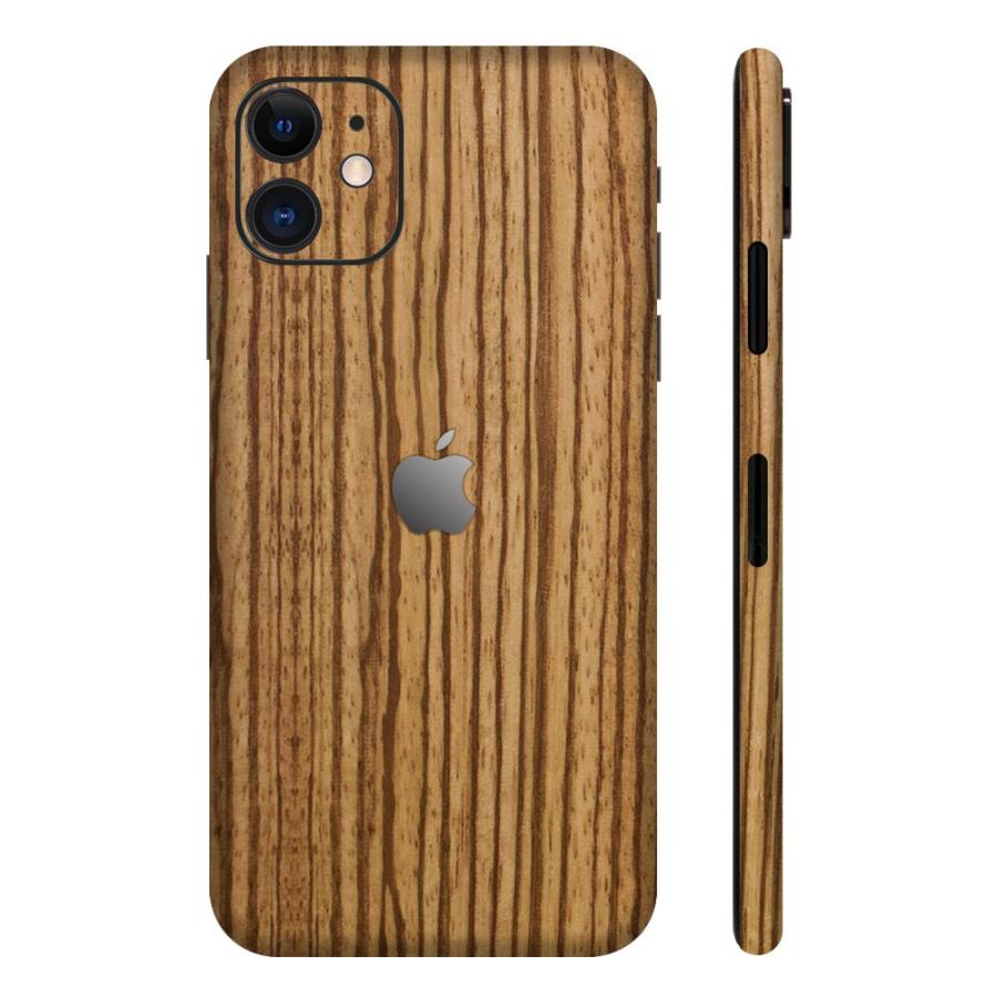 iPhone11 / 11 Pro / 11 Pro Max スキンシール 全面 背面 側面 シール ケース 薄い wraplus ゼブラウッド2 | Apple | 01