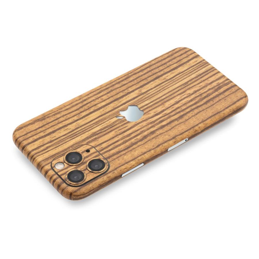 iPhone11 / 11 Pro / 11 Pro Max スキンシール 全面 背面 側面 シール ケース 薄い wraplus ゼブラウッド2 | Apple | 02