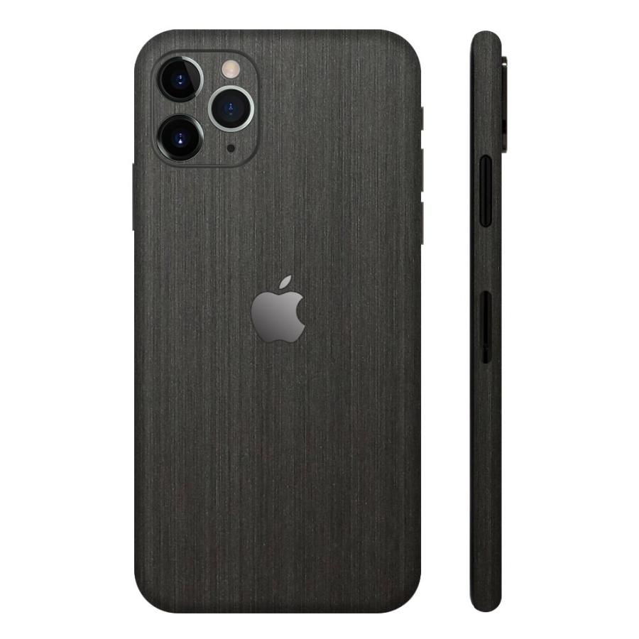 iPhone11 / 11 Pro / 11 Pro Max スキンシール 全面 背面 側面 シール ケース 薄い wraplus ブラックブラッシュメタル | Apple