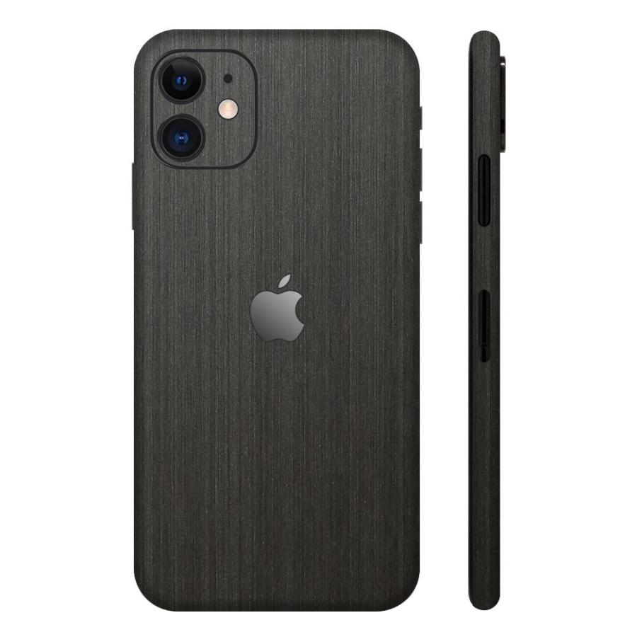 iPhone11 / 11 Pro / 11 Pro Max スキンシール 全面 背面 側面 シール ケース 薄い wraplus ブラックブラッシュメタル | Apple | 01
