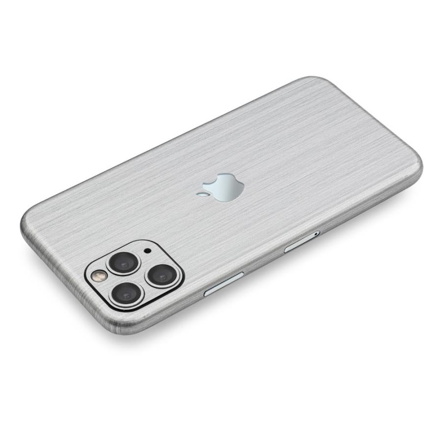 iPhone11 / 11 Pro / 11 Pro Max スキンシール 全面 背面 側面 シール ケース 薄い wraplus シルバーブラッシュメタル | Apple | 02