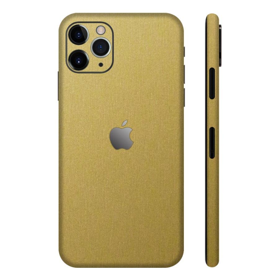iPhone11 / 11 Pro / 11 Pro Max スキンシール 全面 背面 側面 シール ケース 薄い wraplus ゴールドブラッシュメタル | Apple