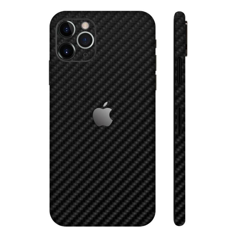 iPhone11 / 11 Pro / 11 Pro Max スキンシール 全面 背面 側面 シール ケース 薄い wraplus ブラックカーボン | Apple