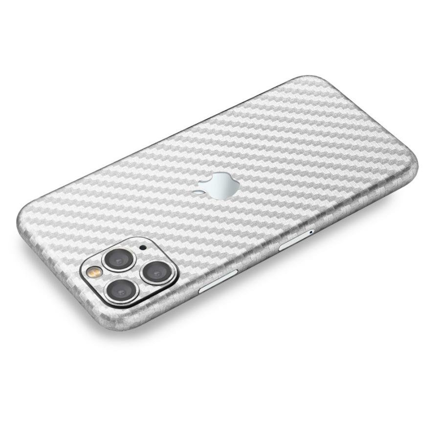 iPhone11 / 11 Pro / 11 Pro Max スキンシール 全面 背面 側面 シール ケース 薄い wraplus シルバーカーボン | Apple | 02