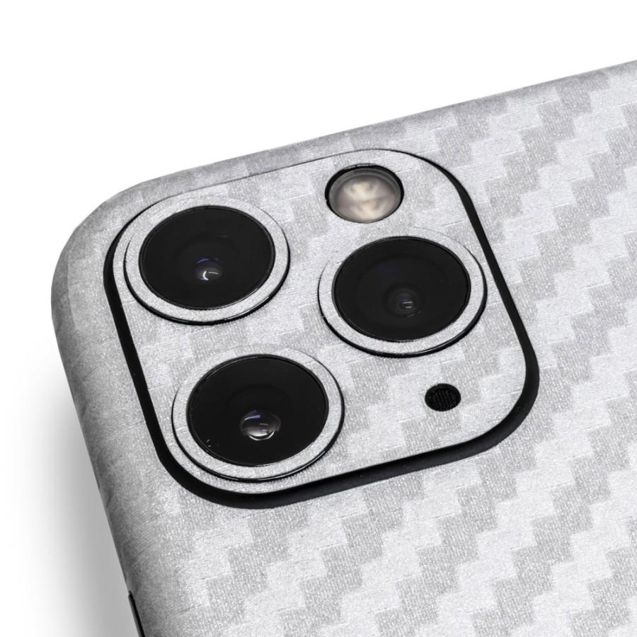 iPhone11 / 11 Pro / 11 Pro Max スキンシール 全面 背面 側面 シール ケース 薄い wraplus シルバーカーボン | Apple | 04
