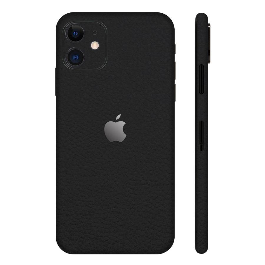 iPhone11 / 11 Pro / 11 Pro Max スキンシール 全面 背面 側面 シール ケース 薄い wraplus ブラックレザー | Apple | 01