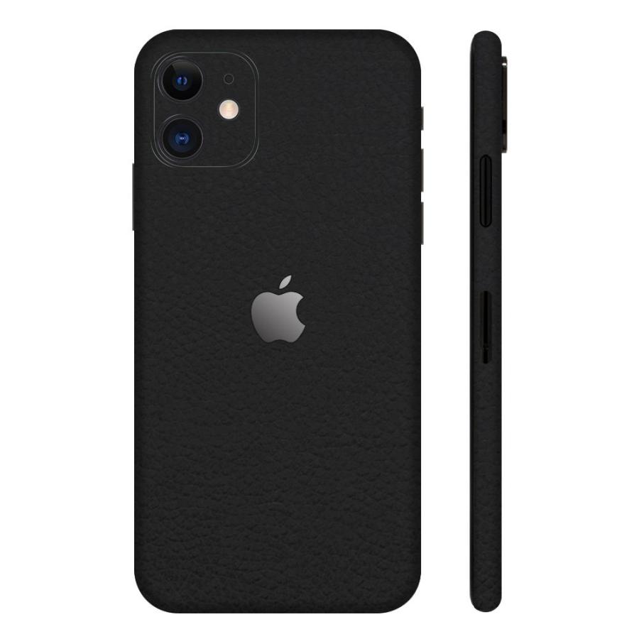 iPhone11 / 11 Pro / 11 Pro Max スキンシール 全面 背面 側面 シール ケース 薄い wraplus ブラックレザー｜wraplus｜02