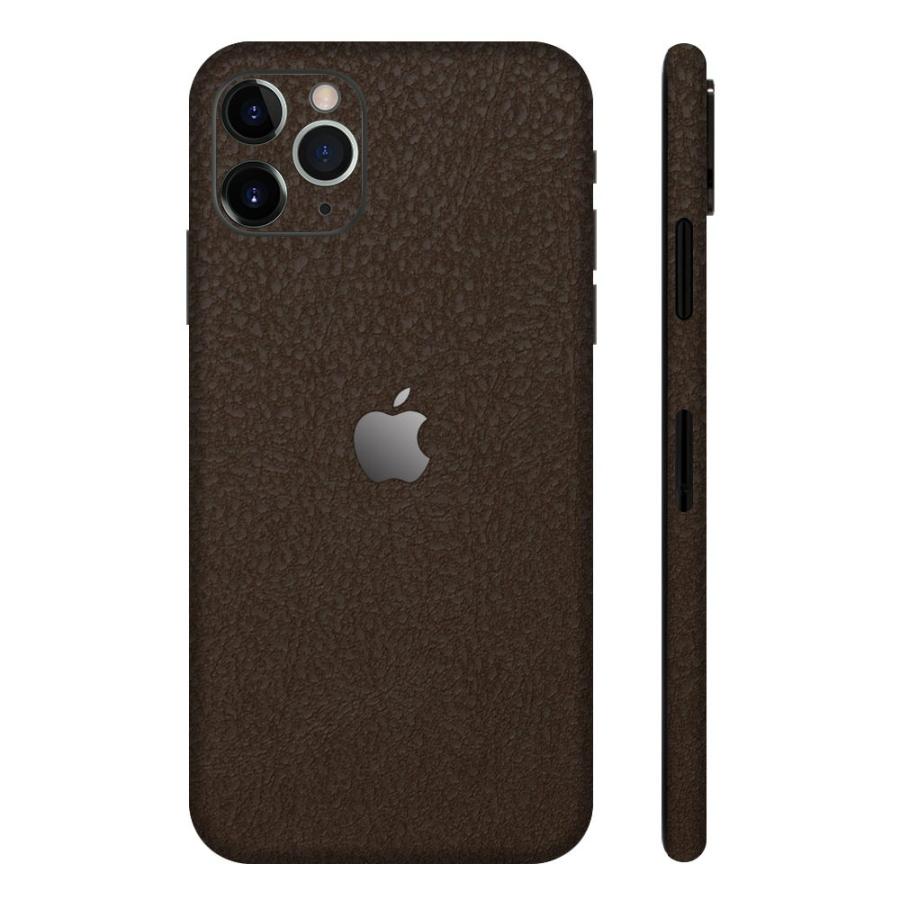 iPhone11 / 11 Pro / 11 Pro Max スキンシール 全面 背面 側面 シール ケース 薄い wraplus ブラウンレザー | Apple